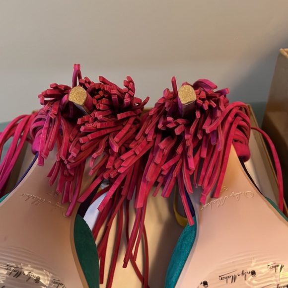 Colorful tassel heeled sandals NIB - Picture 6 of 7